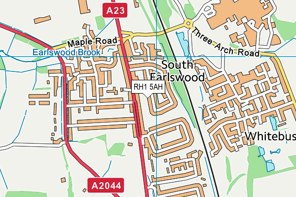 RH1 5AH map - OS VectorMap District (Ordnance Survey)