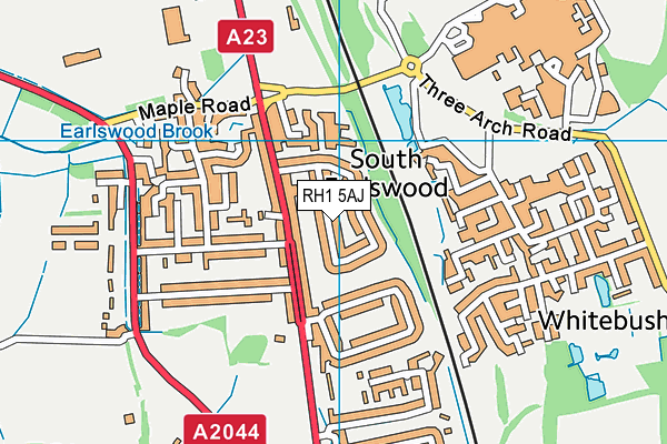 RH1 5AJ map - OS VectorMap District (Ordnance Survey)