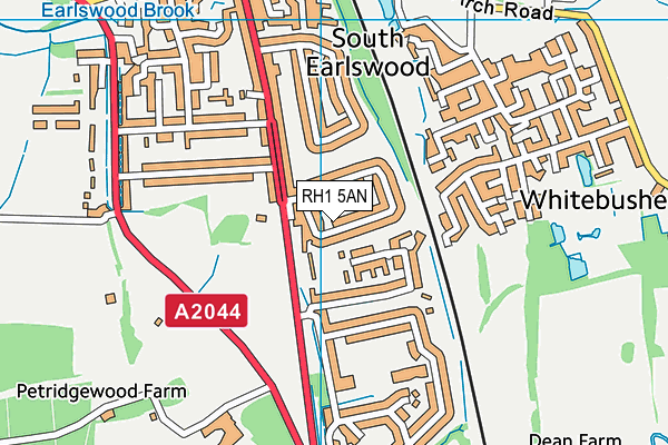 RH1 5AN map - OS VectorMap District (Ordnance Survey)