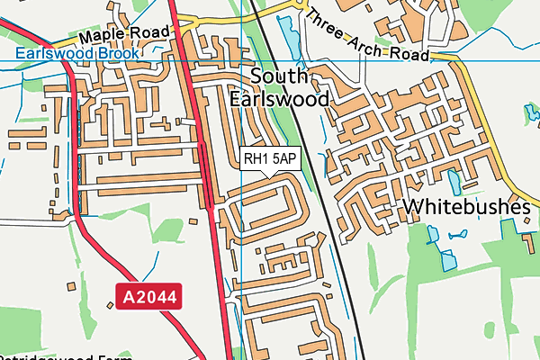 RH1 5AP map - OS VectorMap District (Ordnance Survey)