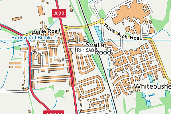 RH1 5AQ map - OS VectorMap District (Ordnance Survey)