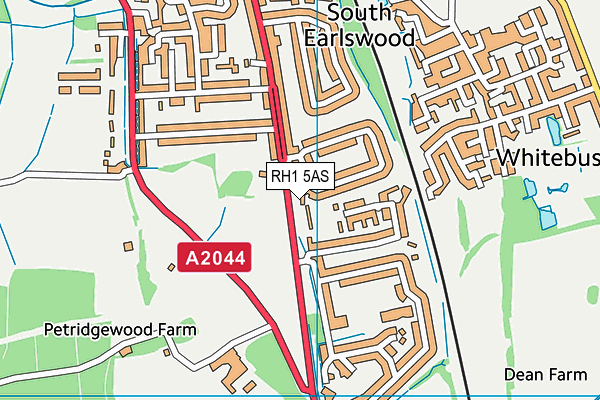 RH1 5AS map - OS VectorMap District (Ordnance Survey)