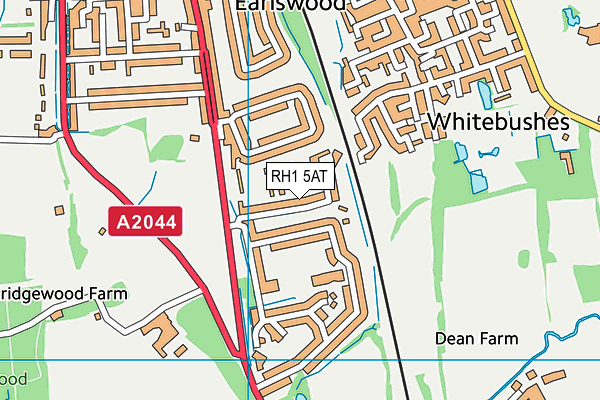 RH1 5AT map - OS VectorMap District (Ordnance Survey)