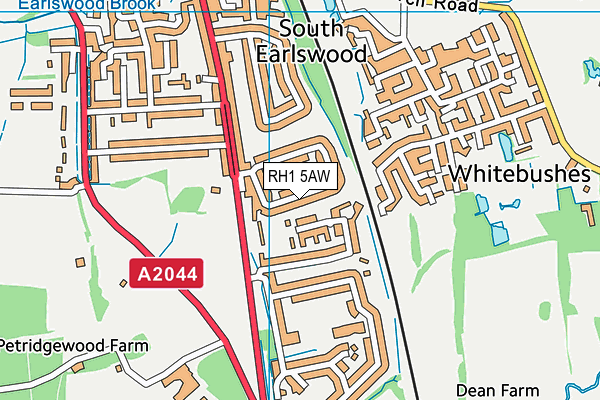 RH1 5AW map - OS VectorMap District (Ordnance Survey)