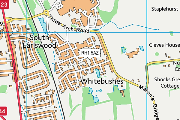 RH1 5AZ map - OS VectorMap District (Ordnance Survey)