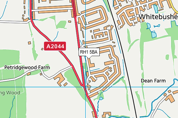 RH1 5BA map - OS VectorMap District (Ordnance Survey)