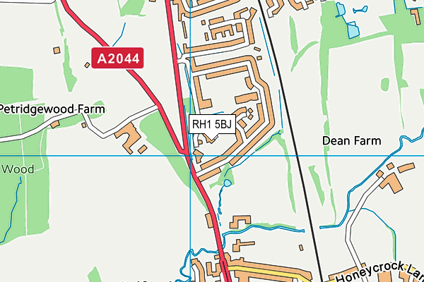 RH1 5BJ map - OS VectorMap District (Ordnance Survey)