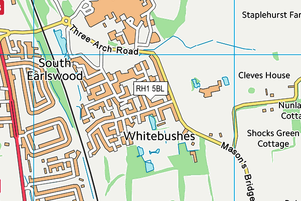 RH1 5BL map - OS VectorMap District (Ordnance Survey)