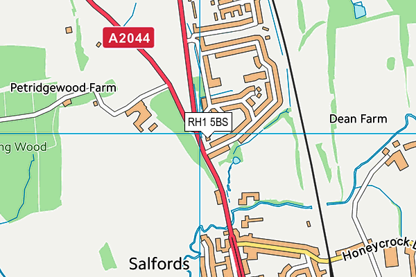 RH1 5BS map - OS VectorMap District (Ordnance Survey)