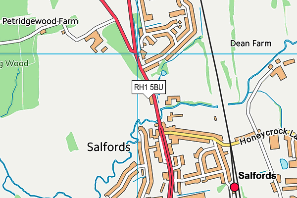 RH1 5BU map - OS VectorMap District (Ordnance Survey)