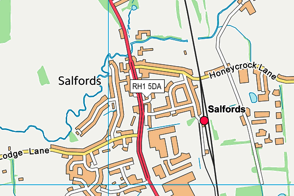 RH1 5DA map - OS VectorMap District (Ordnance Survey)