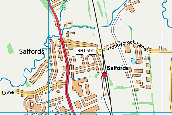 RH1 5DD map - OS VectorMap District (Ordnance Survey)