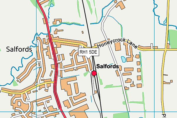 RH1 5DE map - OS VectorMap District (Ordnance Survey)