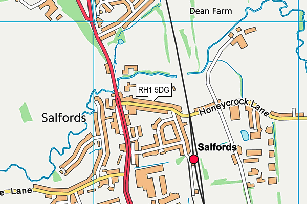 RH1 5DG map - OS VectorMap District (Ordnance Survey)