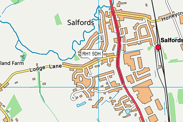 RH1 5DH map - OS VectorMap District (Ordnance Survey)