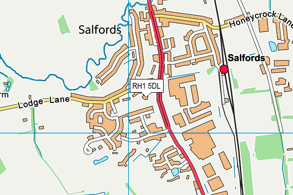 RH1 5DL map - OS VectorMap District (Ordnance Survey)