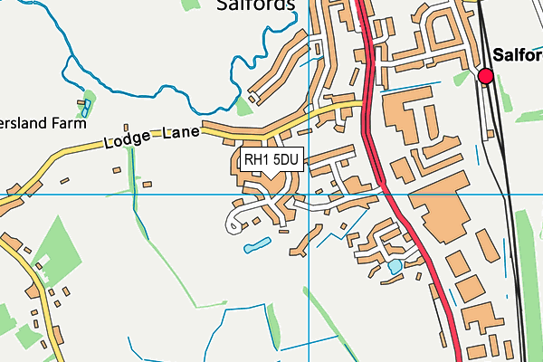 RH1 5DU map - OS VectorMap District (Ordnance Survey)