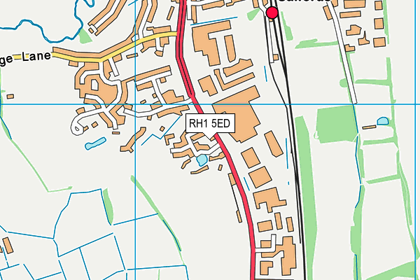 RH1 5ED map - OS VectorMap District (Ordnance Survey)