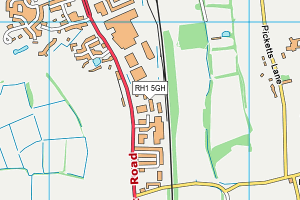 RH1 5GH map - OS VectorMap District (Ordnance Survey)