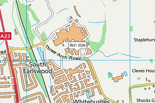 RH1 5GN map - OS VectorMap District (Ordnance Survey)