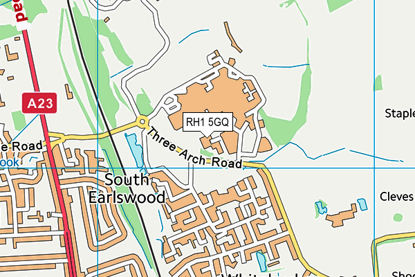 RH1 5GQ map - OS VectorMap District (Ordnance Survey)