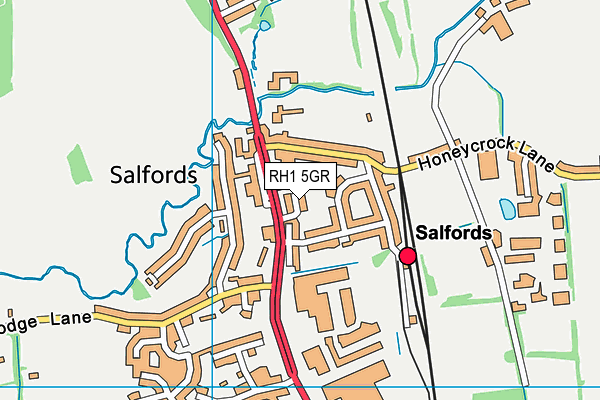 RH1 5GR map - OS VectorMap District (Ordnance Survey)