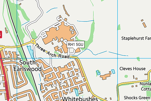 RH1 5GU map - OS VectorMap District (Ordnance Survey)