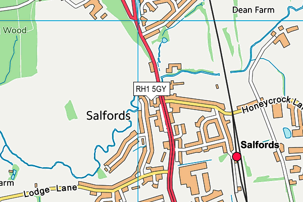 RH1 5GY map - OS VectorMap District (Ordnance Survey)