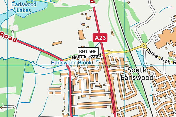 RH1 5HE map - OS VectorMap District (Ordnance Survey)