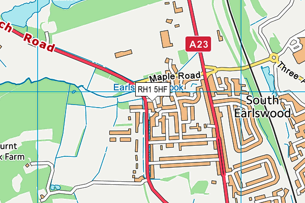 RH1 5HF map - OS VectorMap District (Ordnance Survey)