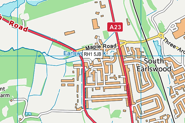 RH1 5JB map - OS VectorMap District (Ordnance Survey)