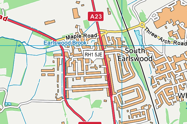 RH1 5JE map - OS VectorMap District (Ordnance Survey)