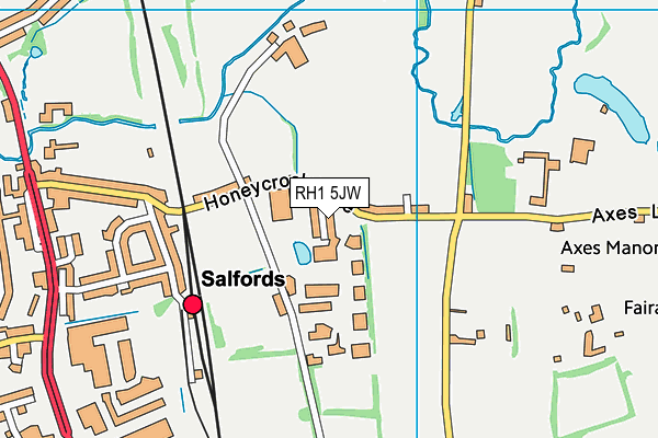 RH1 5JW map - OS VectorMap District (Ordnance Survey)
