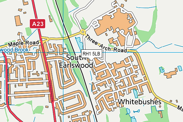 RH1 5LB map - OS VectorMap District (Ordnance Survey)