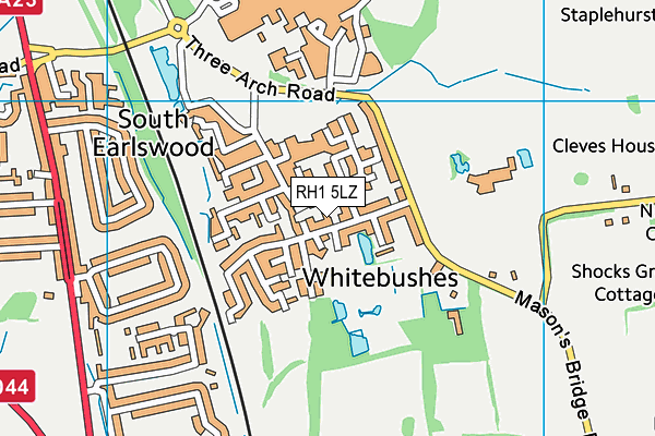 RH1 5LZ map - OS VectorMap District (Ordnance Survey)