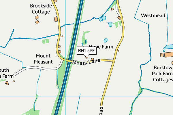 RH1 5PF map - OS VectorMap District (Ordnance Survey)