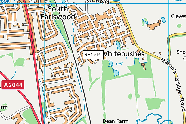 RH1 5PJ map - OS VectorMap District (Ordnance Survey)