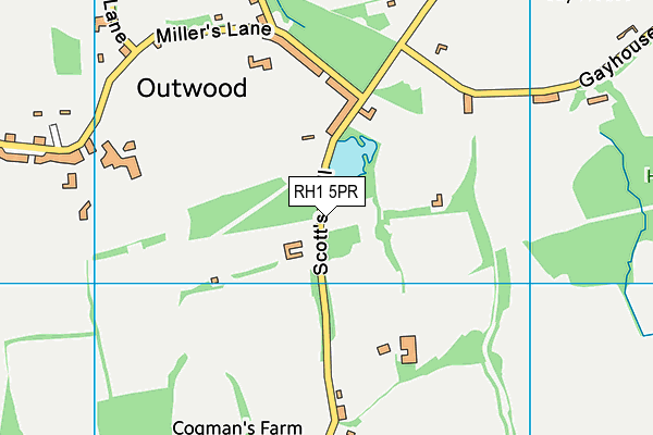 RH1 5PR map - OS VectorMap District (Ordnance Survey)