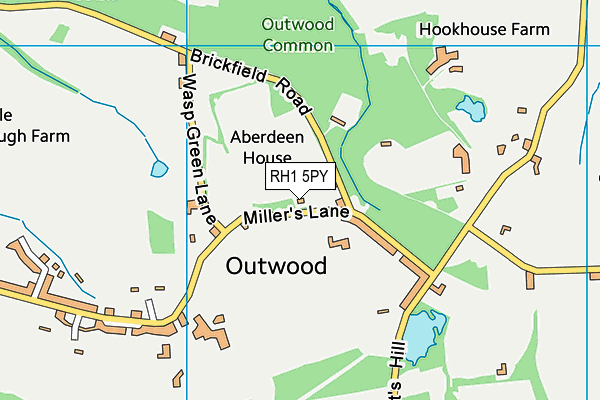 RH1 5PY map - OS VectorMap District (Ordnance Survey)