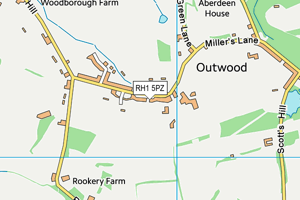 RH1 5PZ map - OS VectorMap District (Ordnance Survey)