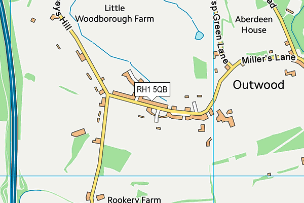 RH1 5QB map - OS VectorMap District (Ordnance Survey)