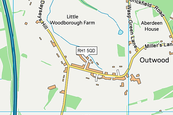 RH1 5QD map - OS VectorMap District (Ordnance Survey)