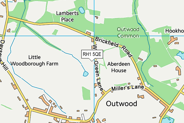 RH1 5QE map - OS VectorMap District (Ordnance Survey)