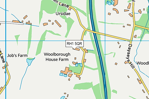 RH1 5QR map - OS VectorMap District (Ordnance Survey)