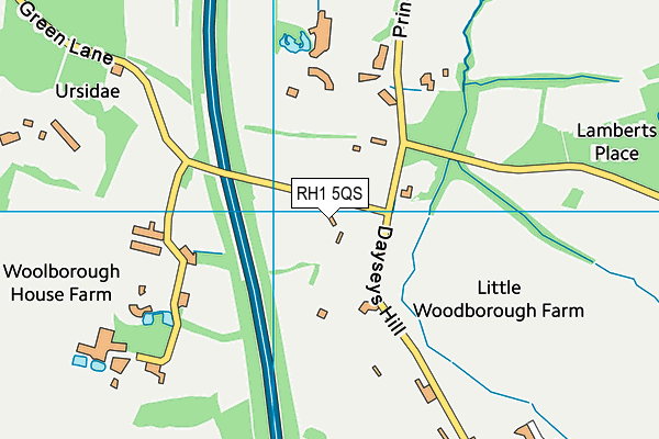 RH1 5QS map - OS VectorMap District (Ordnance Survey)