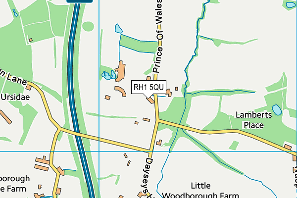 RH1 5QU map - OS VectorMap District (Ordnance Survey)