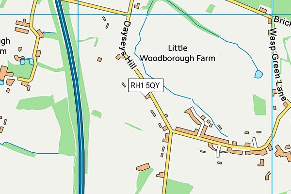 RH1 5QY map - OS VectorMap District (Ordnance Survey)