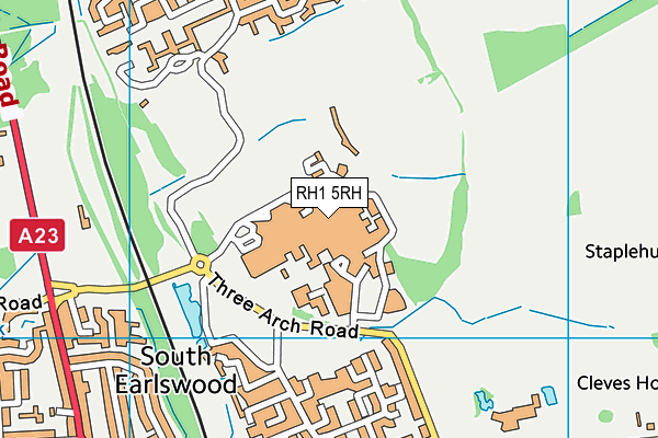 RH1 5RH map - OS VectorMap District (Ordnance Survey)