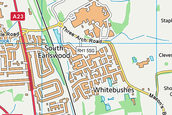 Whitebushes (Closed) map (RH1 5SG) - OS VectorMap District (Ordnance Survey)