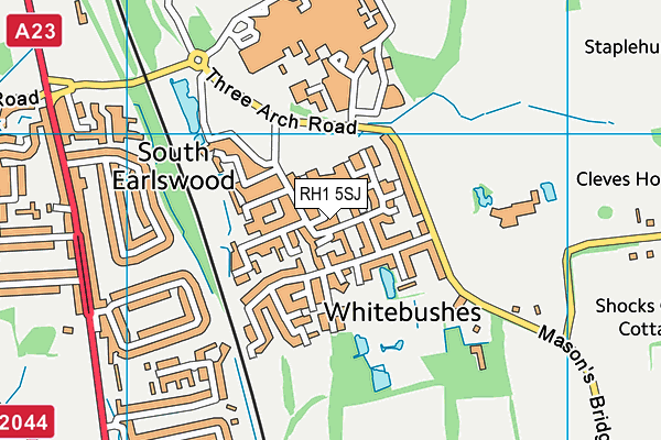 RH1 5SJ map - OS VectorMap District (Ordnance Survey)